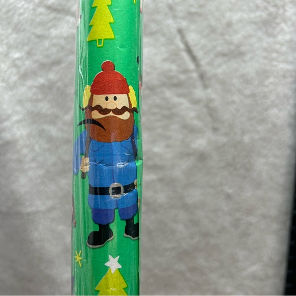 Rudolph Red Nosed Reindeer gift wrap 20 sq ft USA gridlines Christmas wrapping - Picture 6 of 10